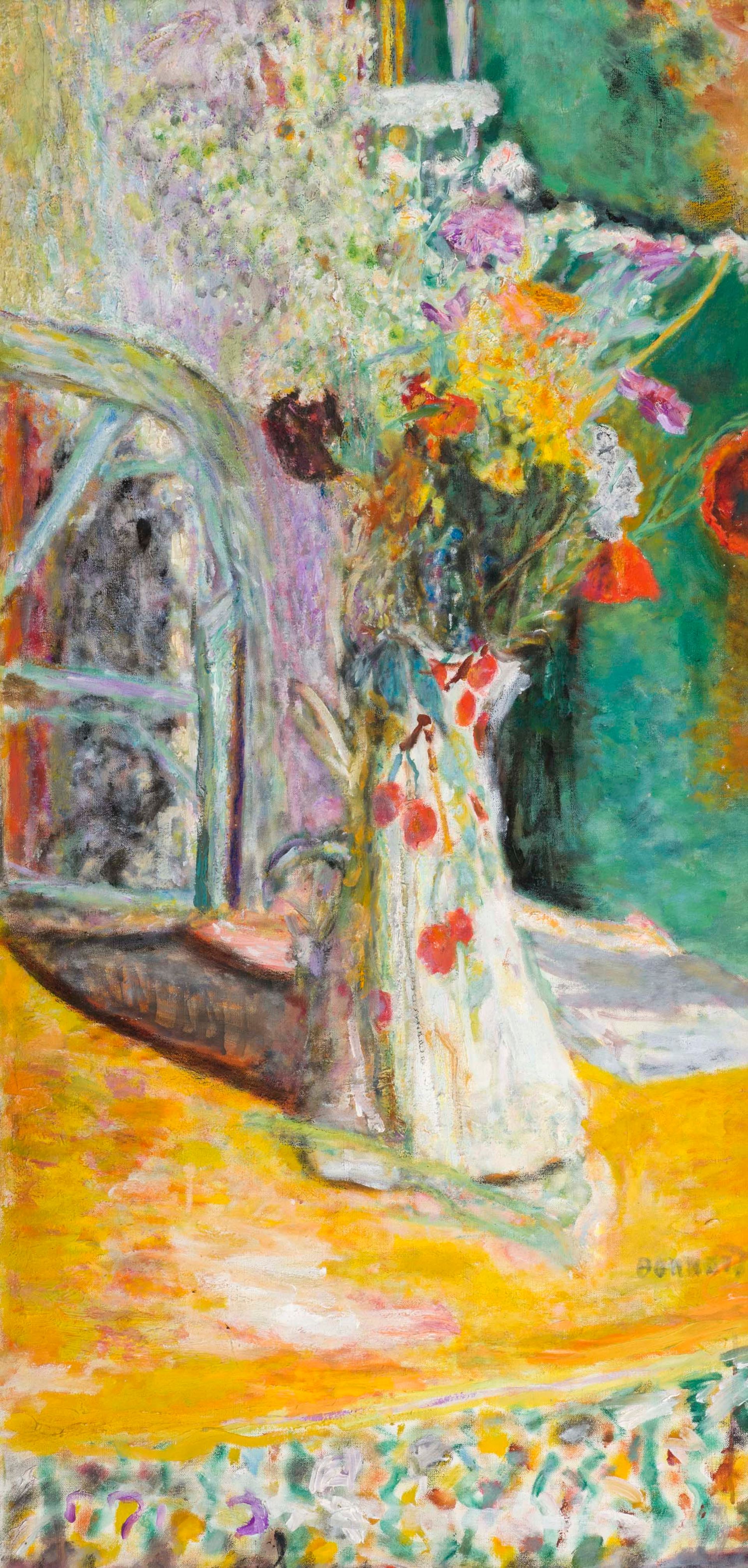 Pierre Bonnard, Vase with flowers, 1933, oil on canvas, 99.5 x 48.5 cm