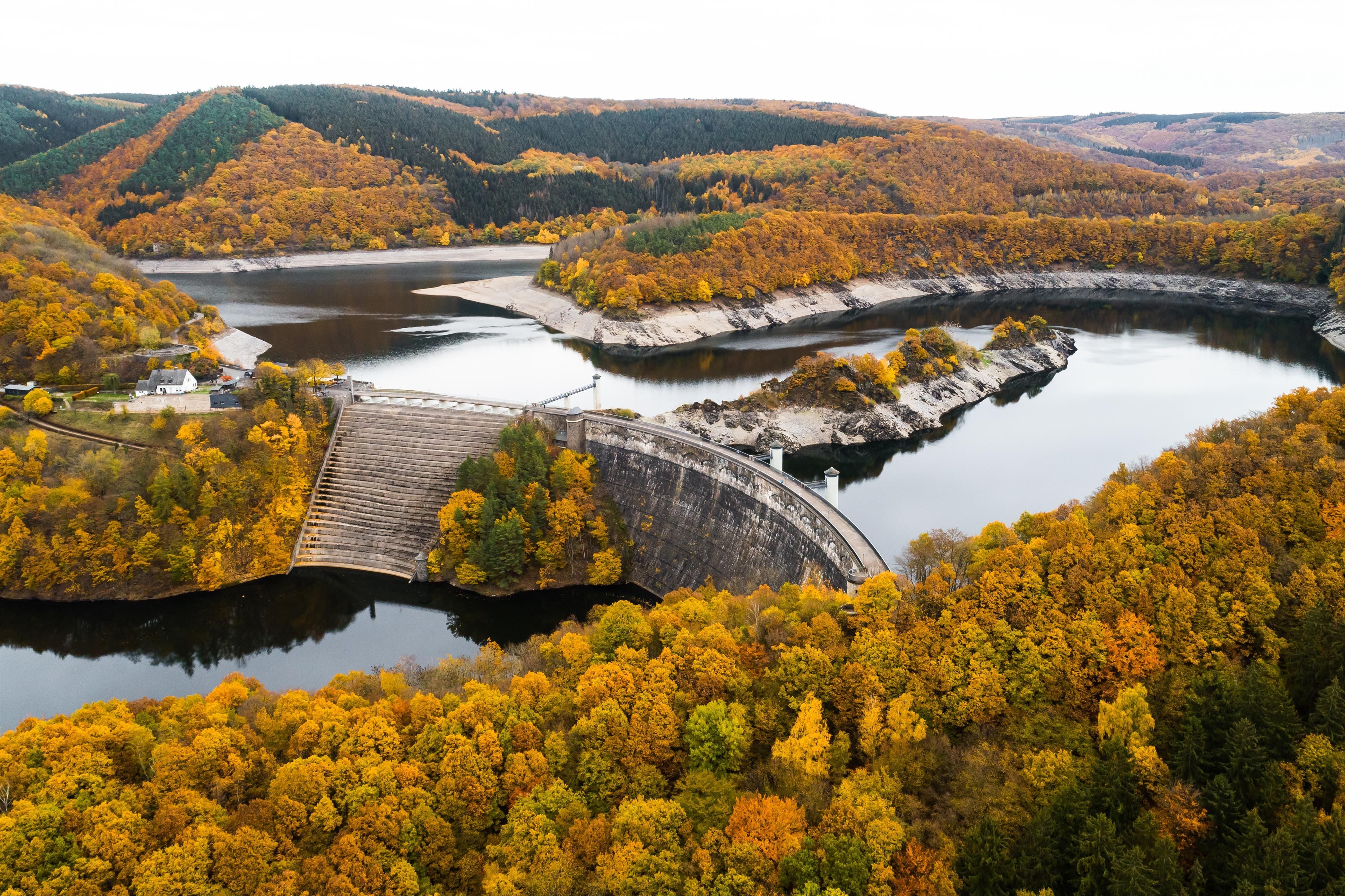 Autumn in the Eifel National Park, Urft Dam