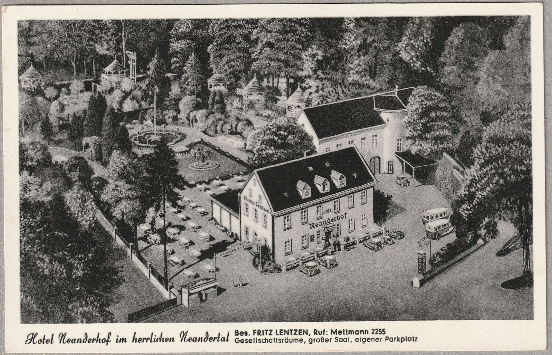 The Neanderhof Restaurant on what is now the museum grounds, a postcard from the 1950s