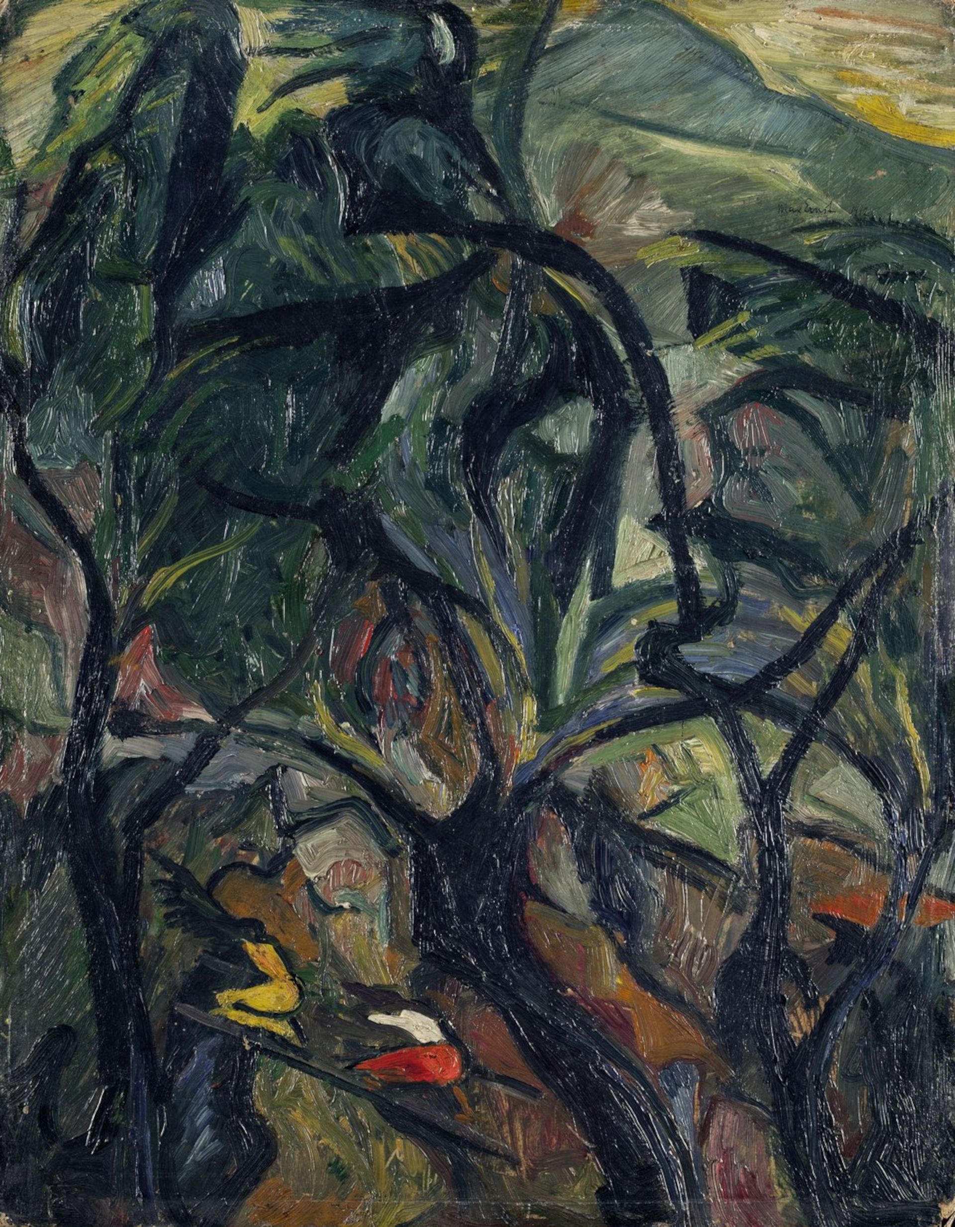 Max Ernst The Storm, 1912 Oil on cardboard, 51.5 × 39.5 cm Museum Ludwig Cologne | Transfer Kasimir Hagen Collection from the Chorweiler District Library Photo: Historisches Archiv der Stadt Köln mit Rheinischem Bildarchiv