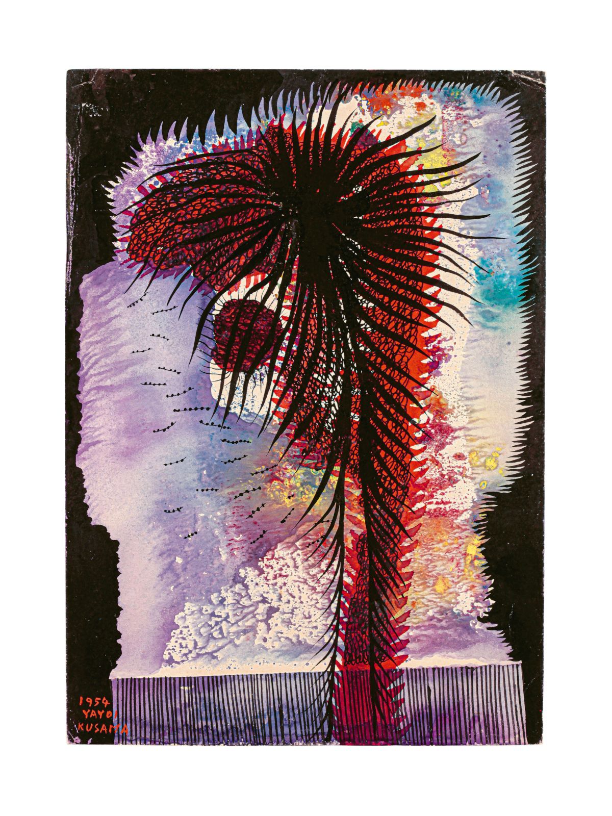 Yayoi Kusama, Atomic Bomb, 1954, gouache, ink and pastel on paper, 25 x 17.6 cm, Matsumoto City Museum of Art