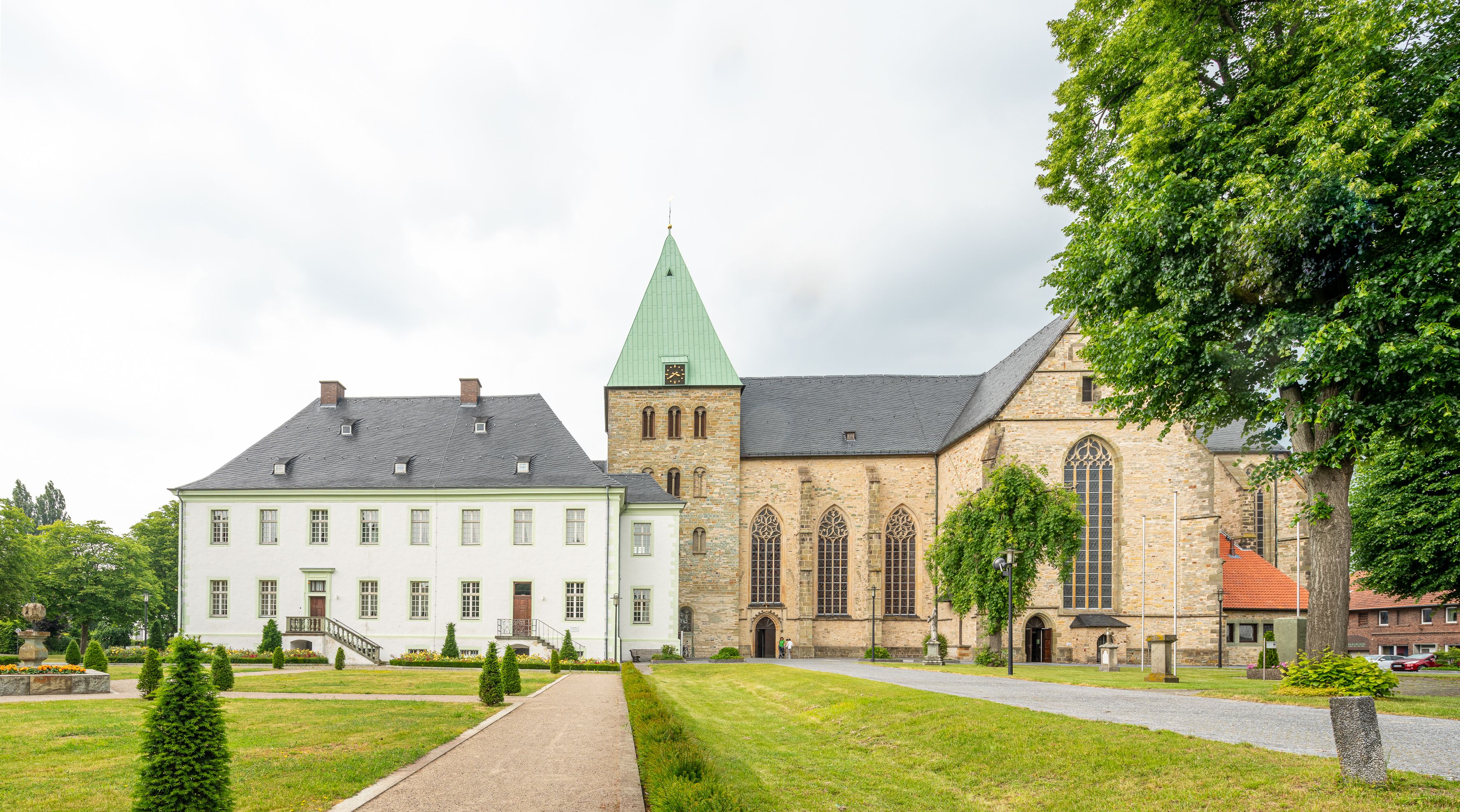The 15th-century abbey church of Ss. Cosmas & Damian zu Liesborn nestles against the former convent building