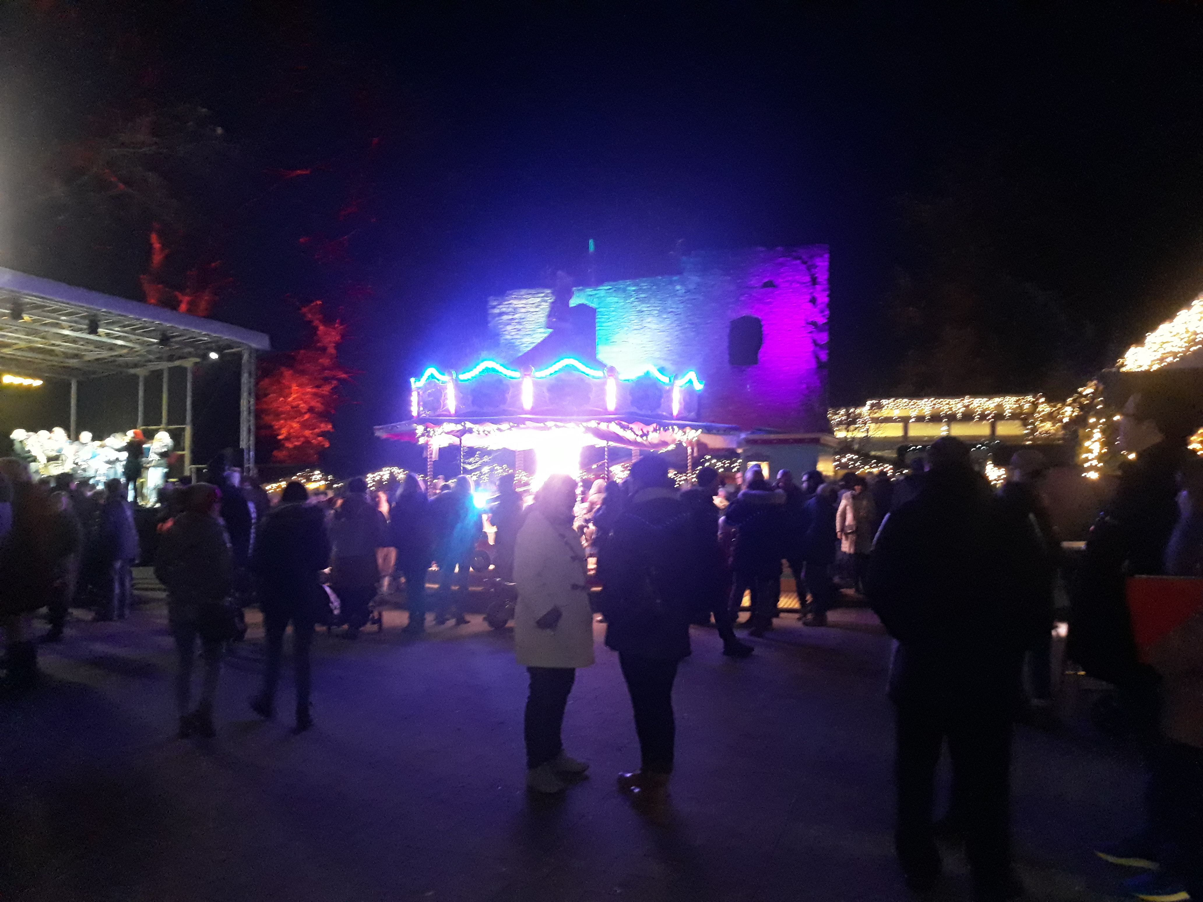 The lights of the Christmas magic at the castle look particularly beautiful at night.