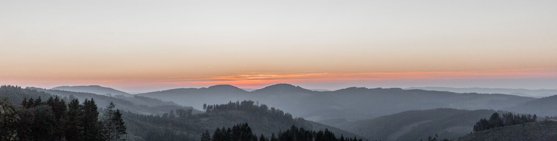 View of the mountains in the Sauerland