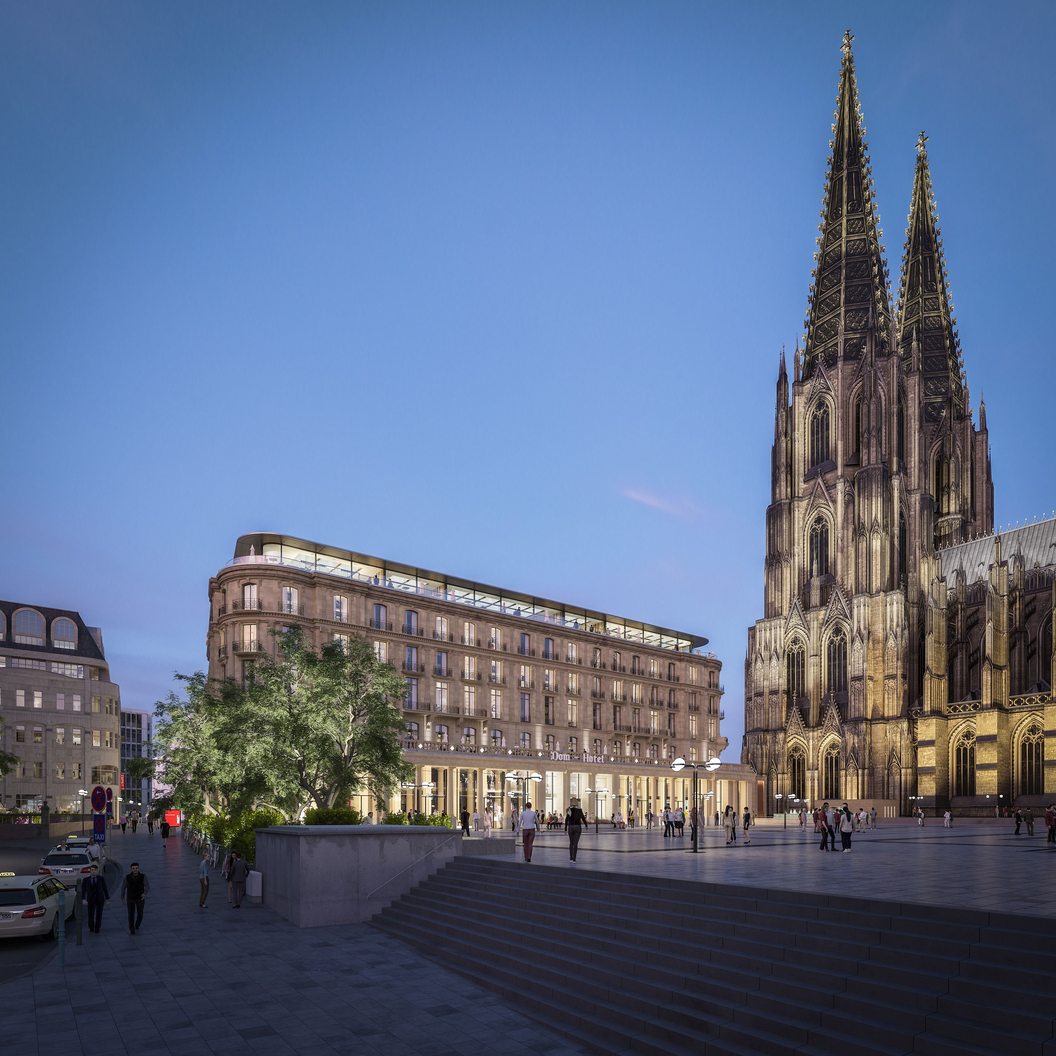 Jannis Hagels, Ansicht Althoff Dom Hotel am Roncalliplatz in Köln