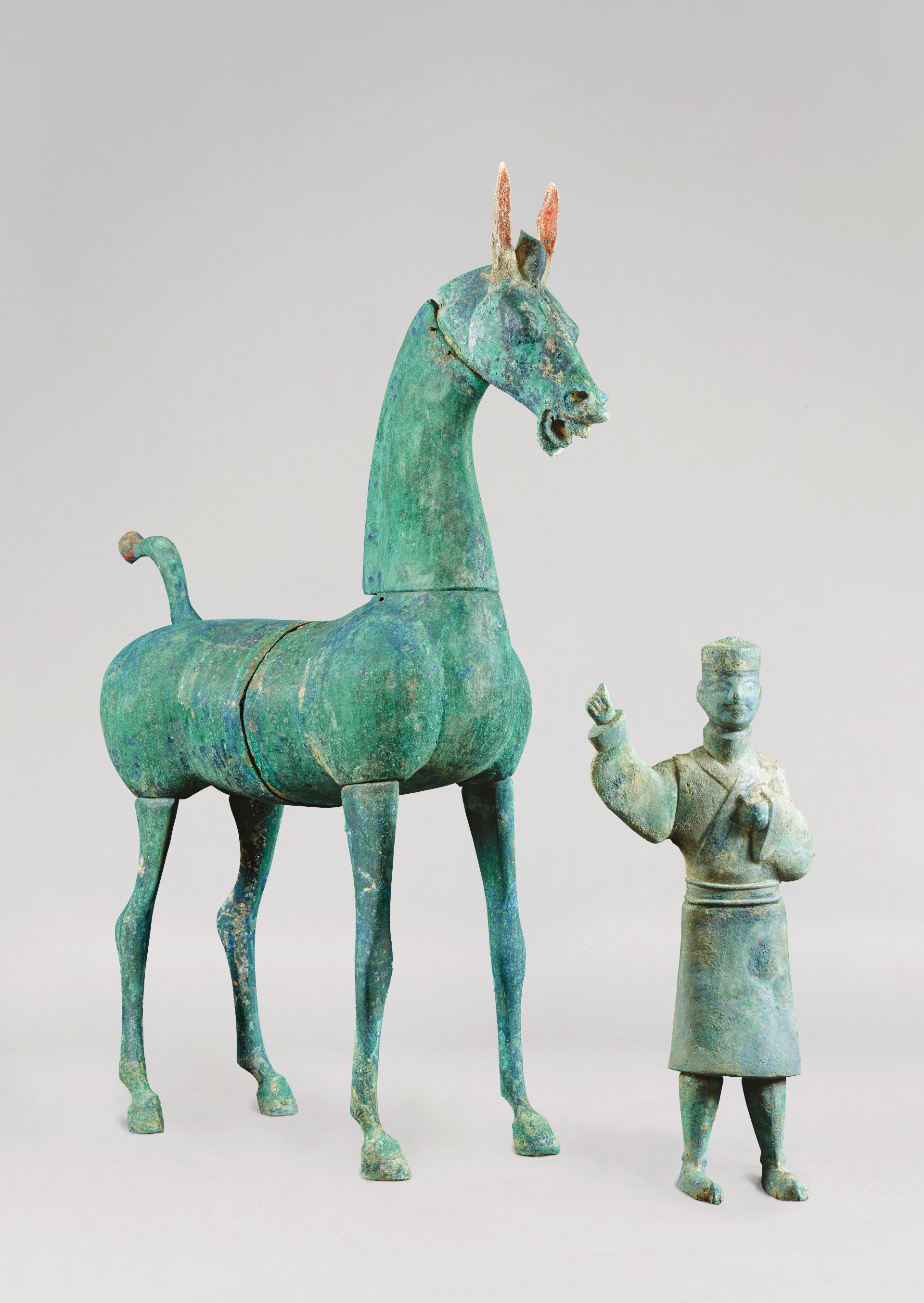 Horse and servant, bronze, China, Eastern Han Dynasty (25-220 AD)