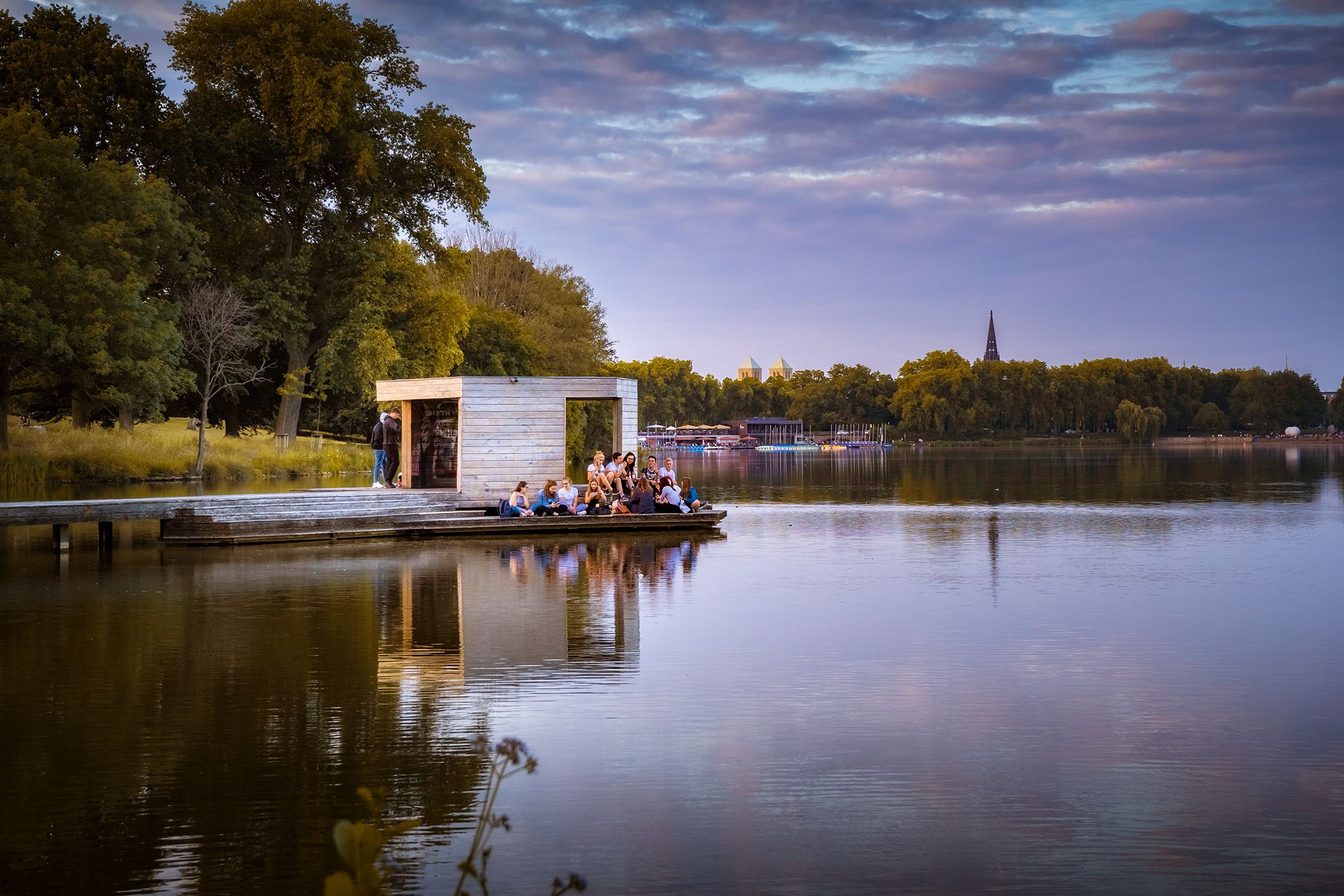 The Pardo jetty on Lake Aasee in Münster