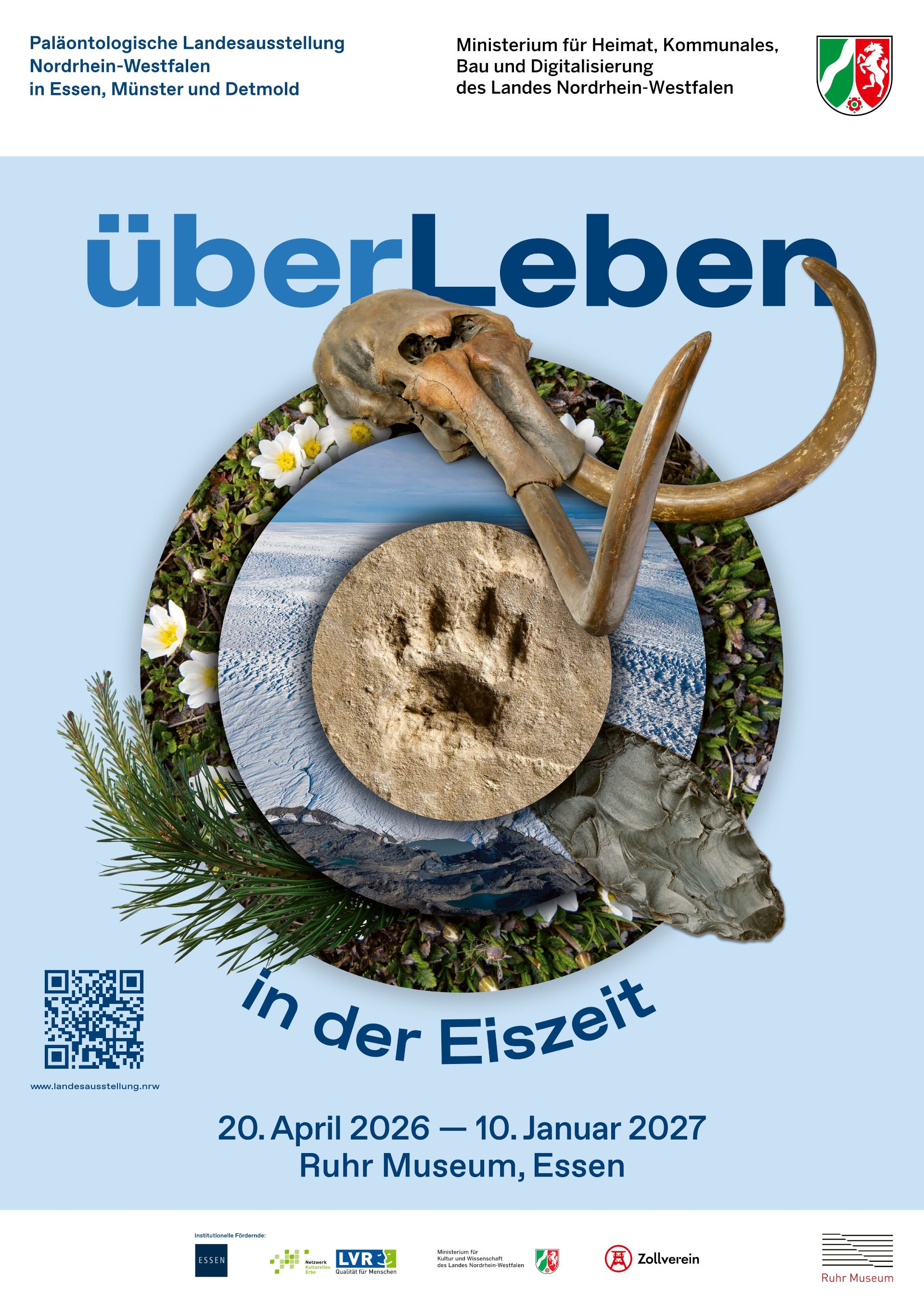 Visitors can see the exhibition "Surviving the Ice Age" at the Ruhr Museum in Essen from April 20, 2026, through January 10, 2027.