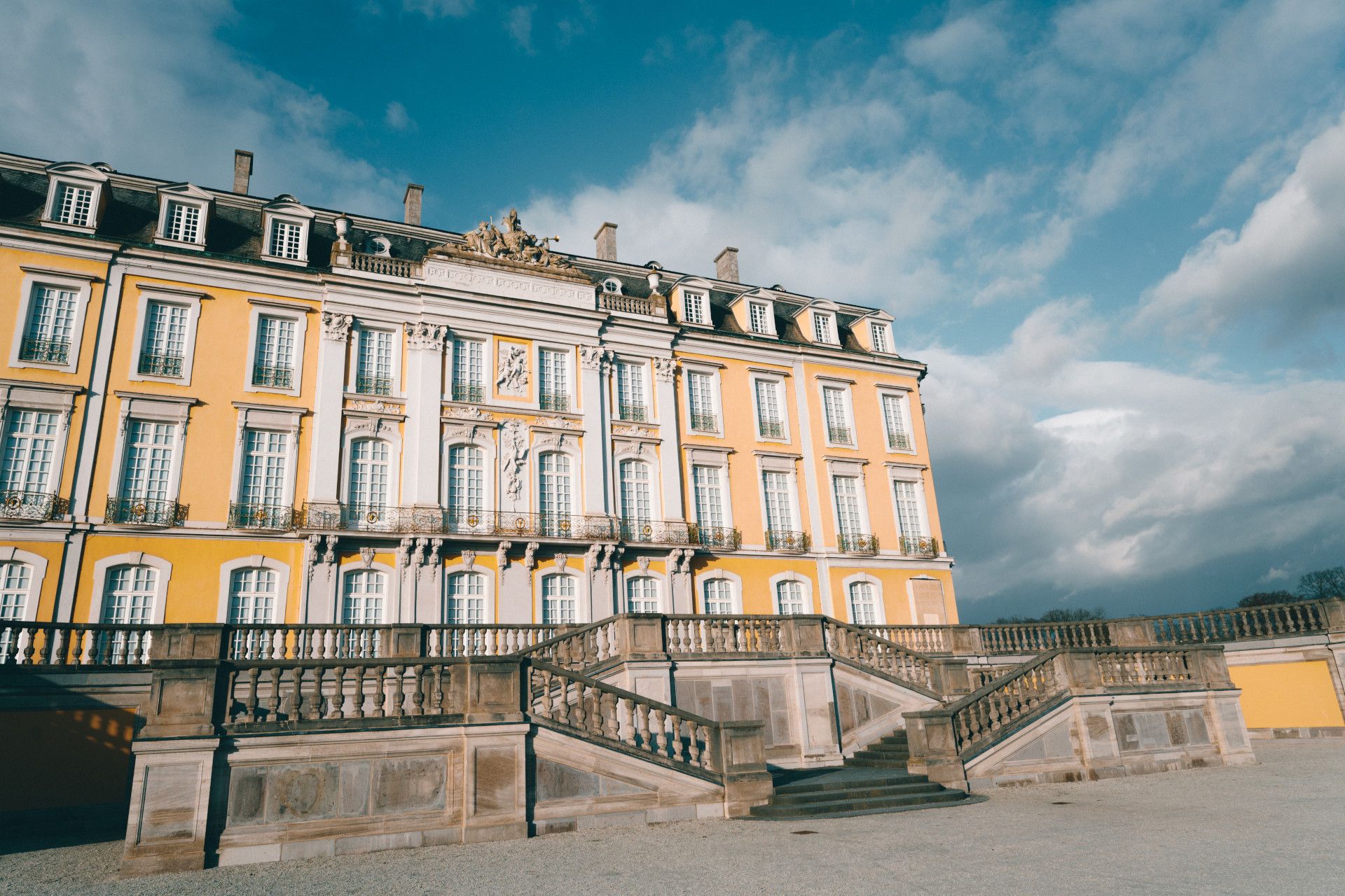 Side view of the park at Augustusburg Castle