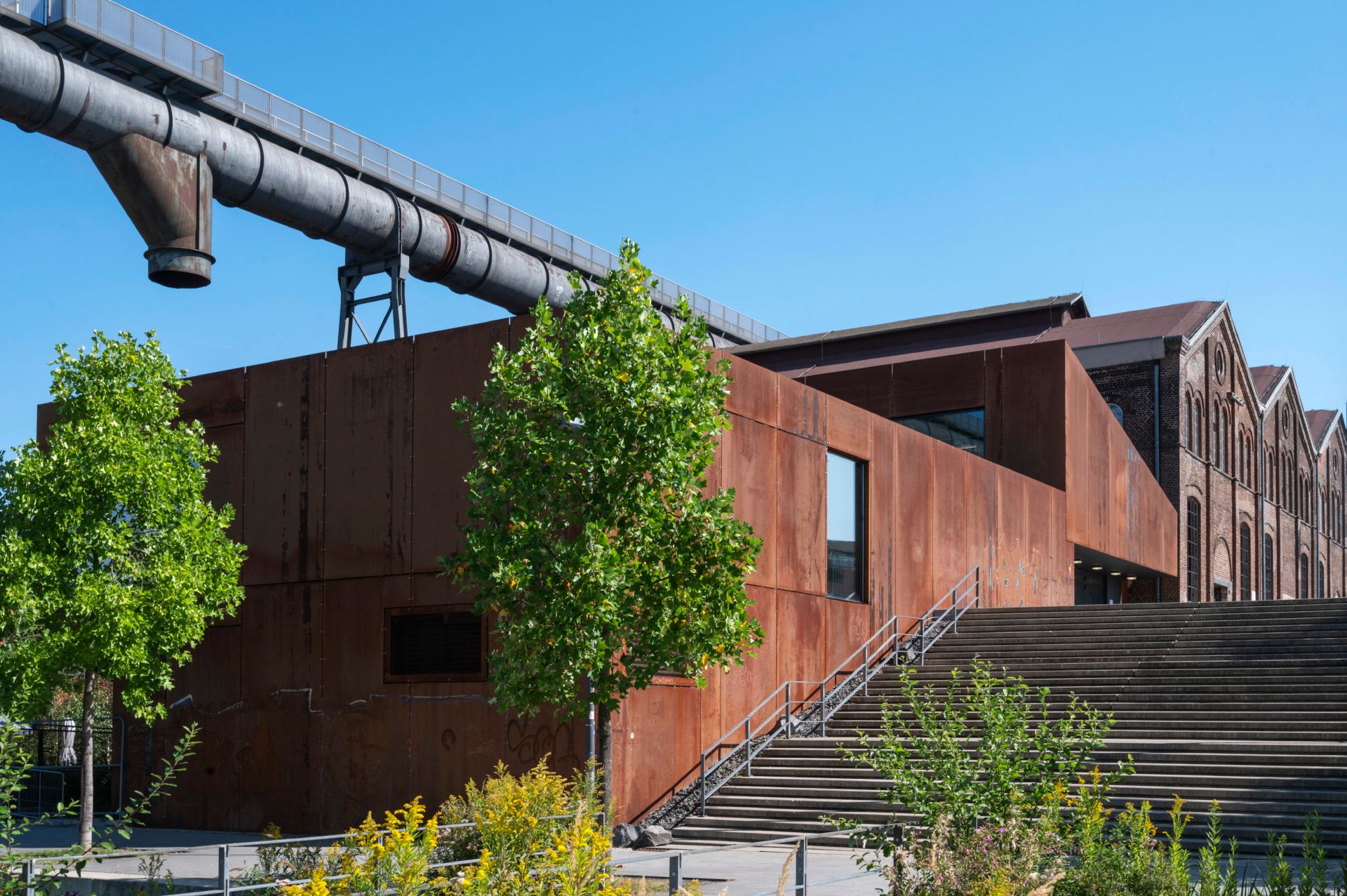 The architecture of the buildings of the former Phoenix West blast furnace plant serves as the perfect backdrop for an immersive art experience