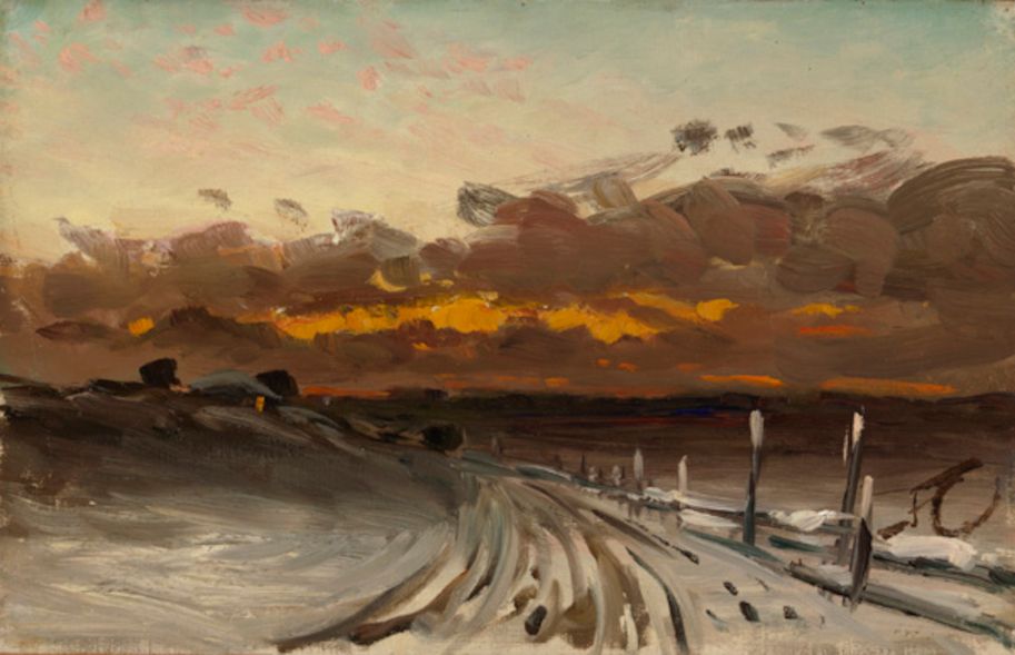 Fanny Churberg, Winter landscape, sunset, 1878, oil on canvas