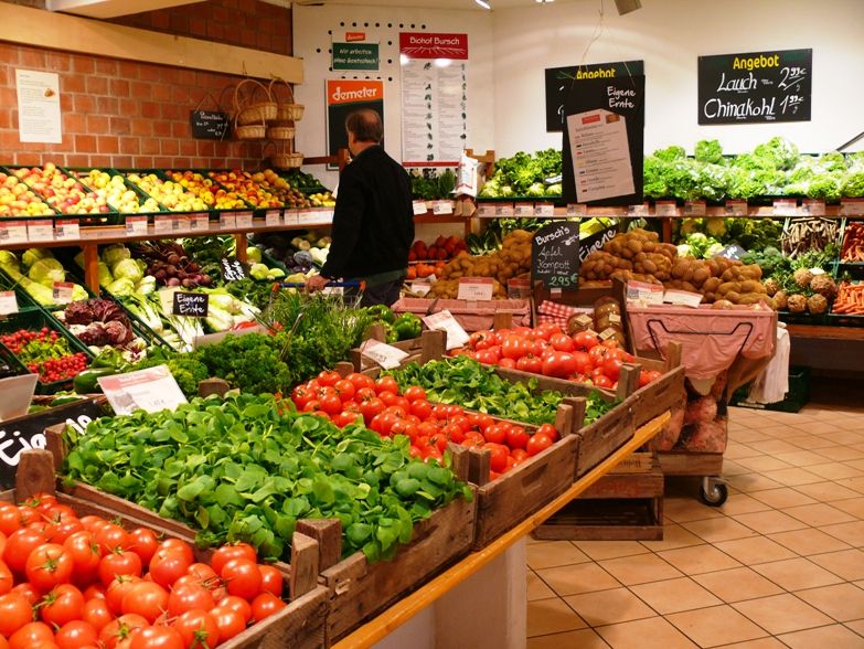 The selection of fresh fruit and vegetables at Biohof Bursch is huge