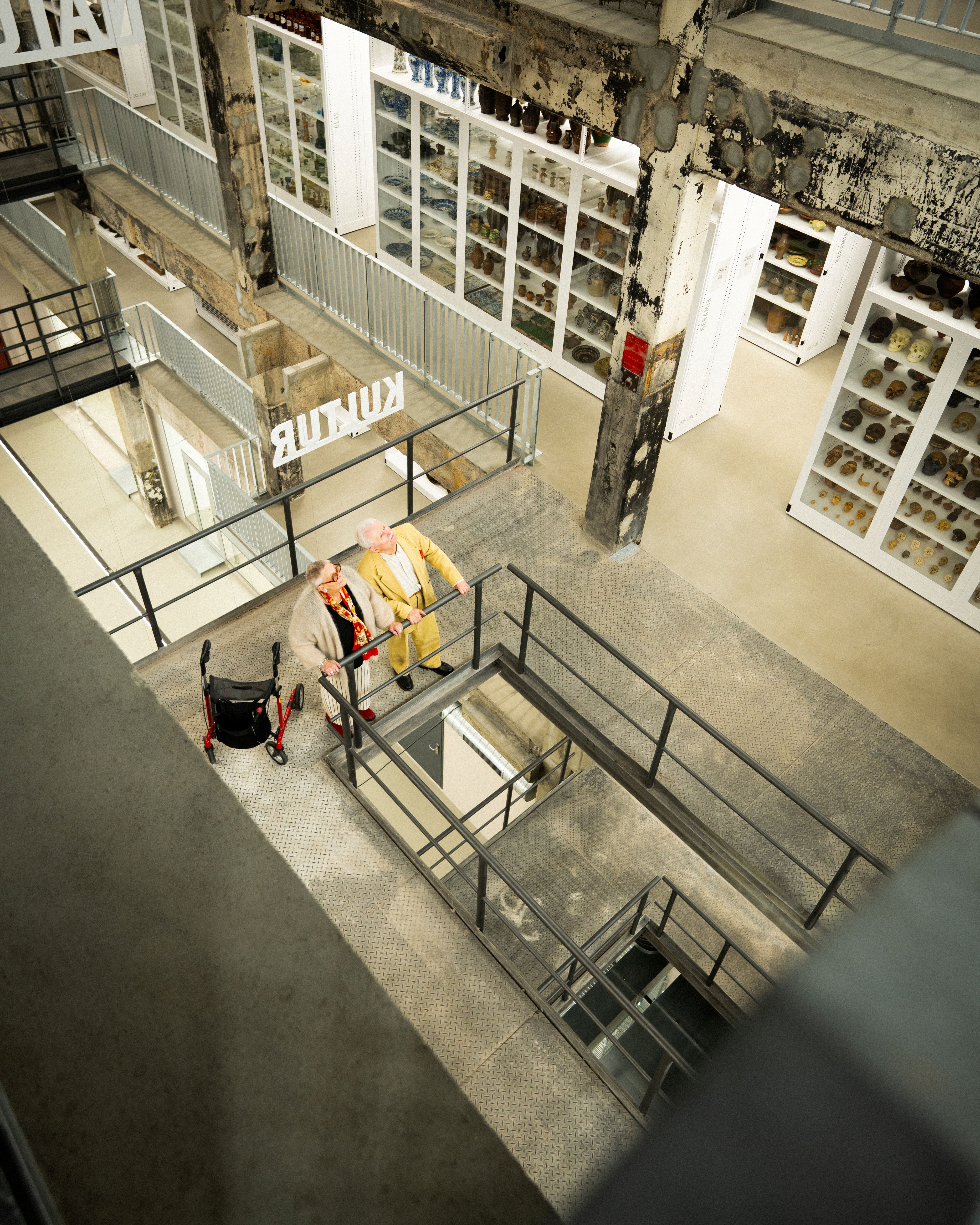 An elderly couple explores the Ruhr Museum in Essen