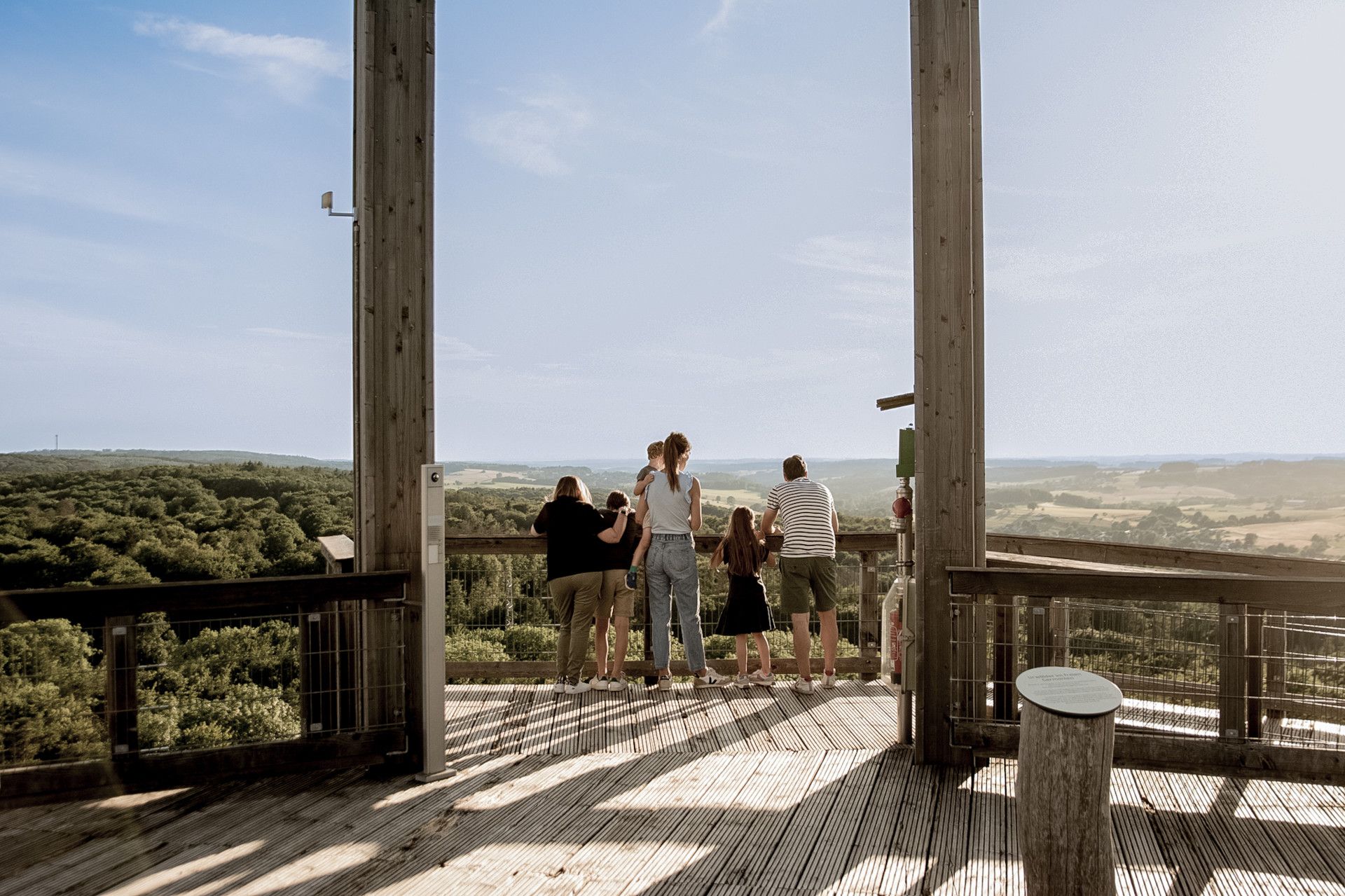 Family on the Panarbora treetop walk in the Bergisches Land region