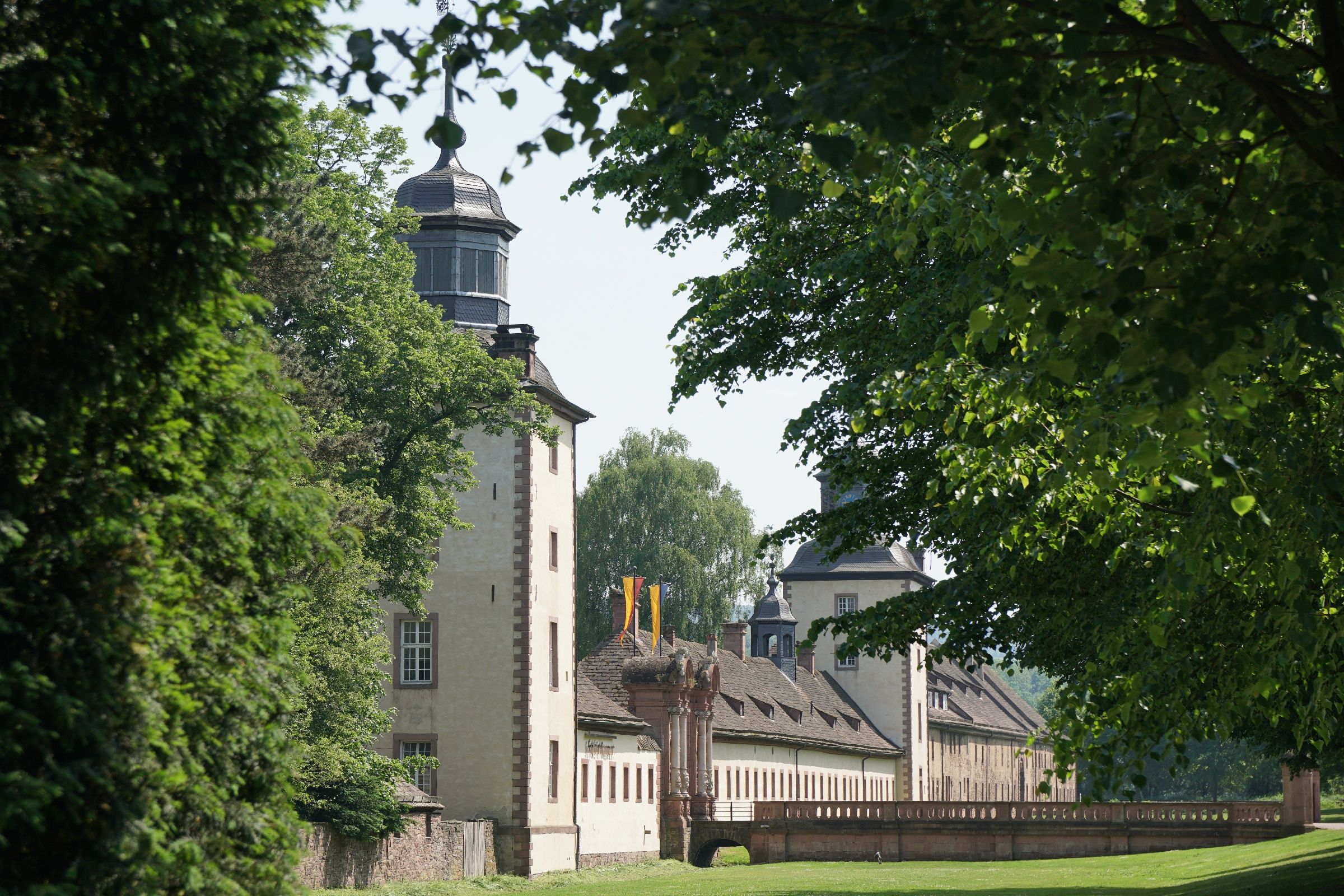 Side view of Corvey Abbey in Höxter