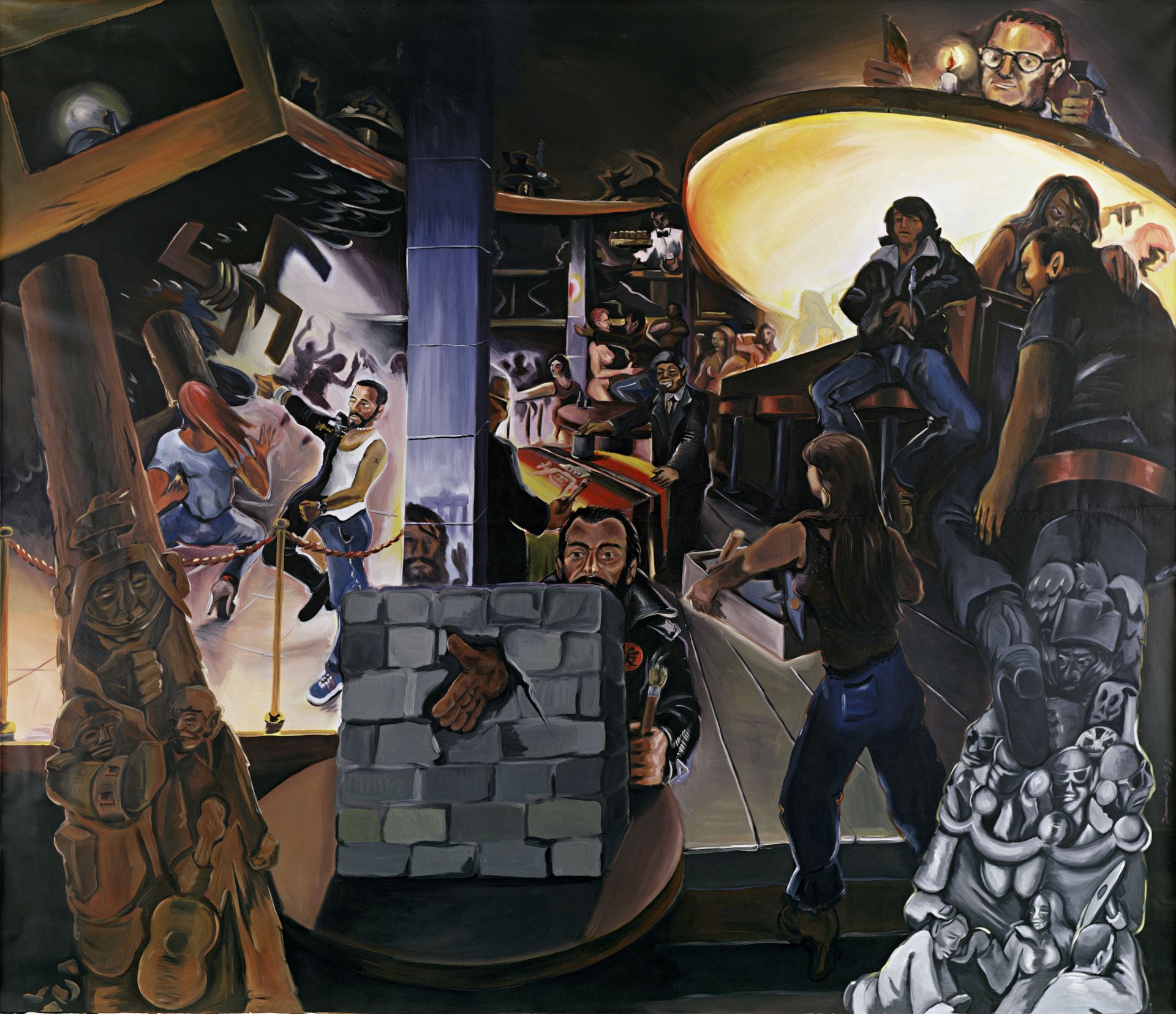 Jörg Immendorff, *Café Deutschland I*, 1978, oil on canvas, 282 × 330 cm, Museum Ludwig, Cologne, Photo: Color Analysis