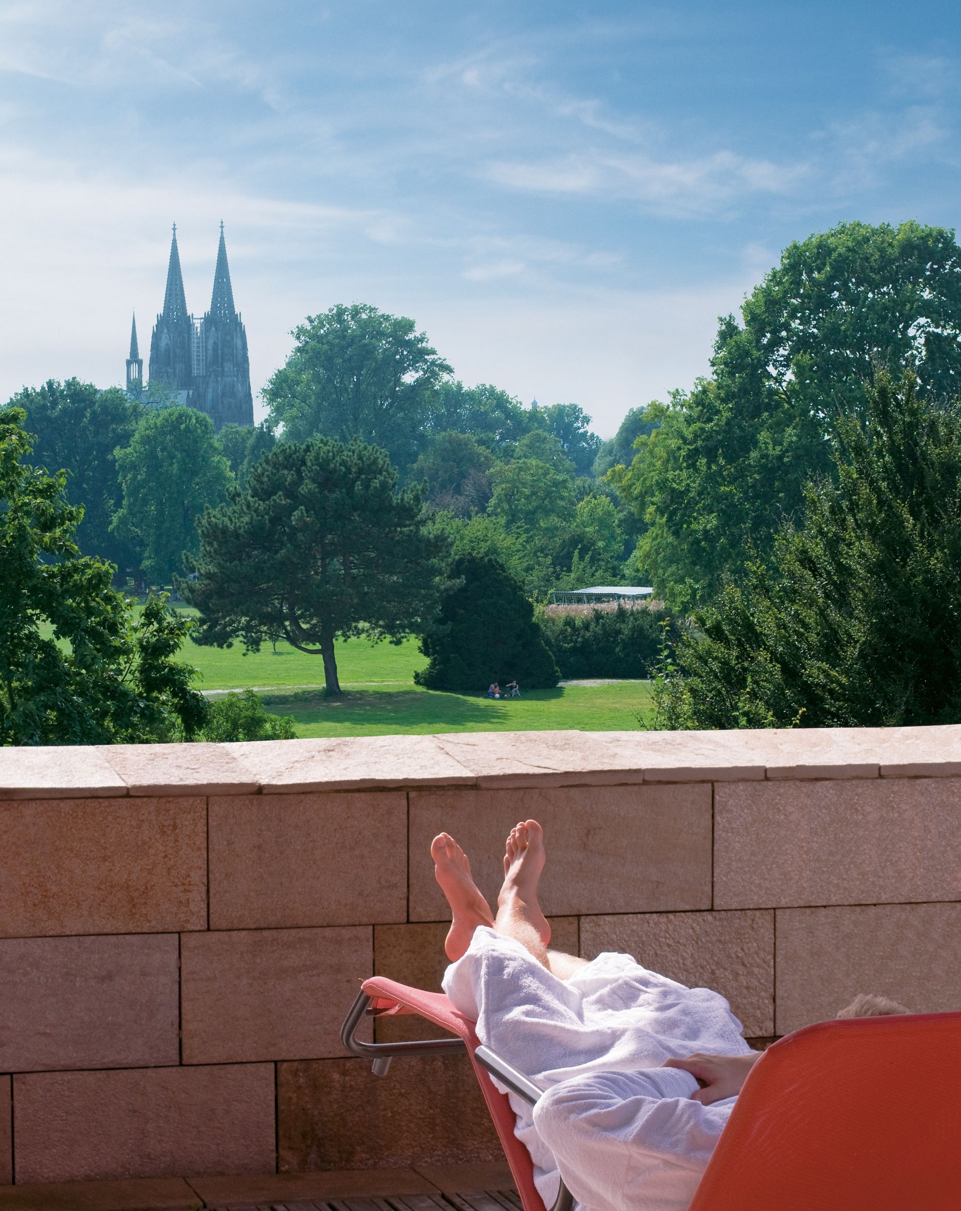 Terrace with view of the cathedral, Claudius Therme