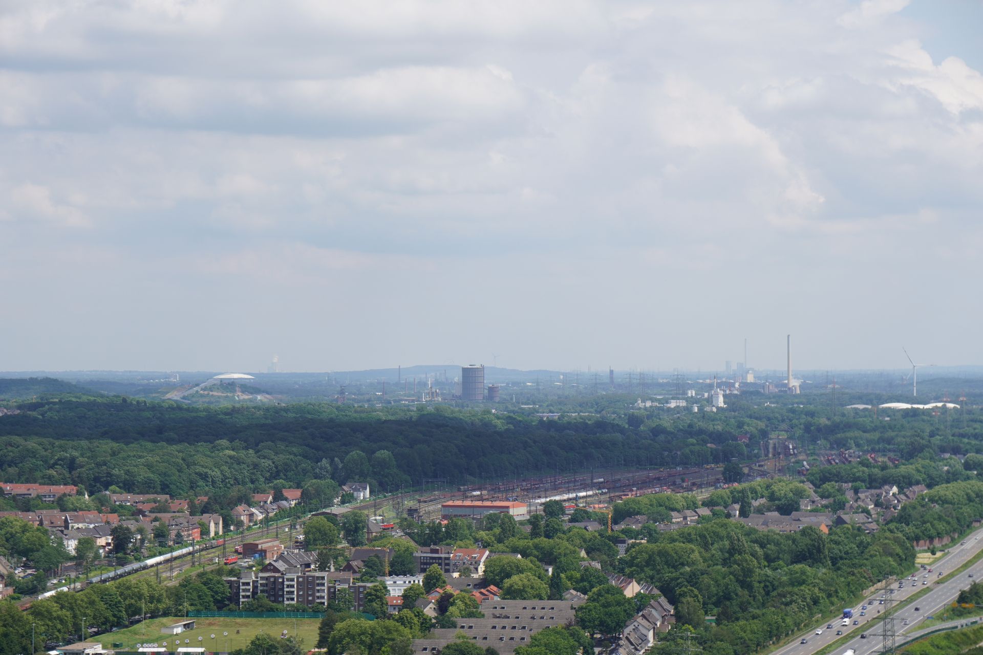 The Gasometer in Oberhausen can be seen from afar