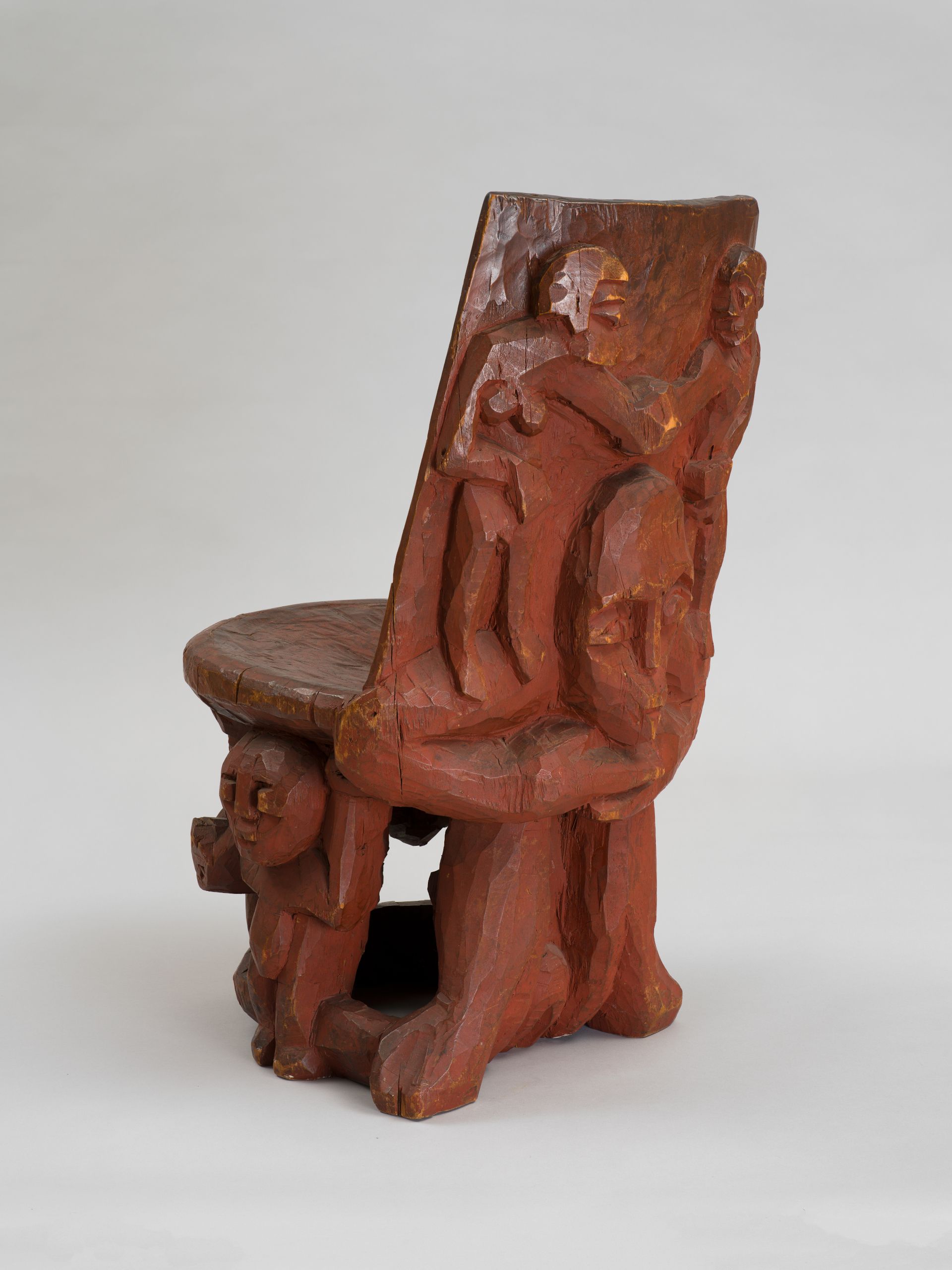 Ernst Ludwig Kirchner, Chair II, with a Seated Woman and a Standing Couple as the Backrest, 1920