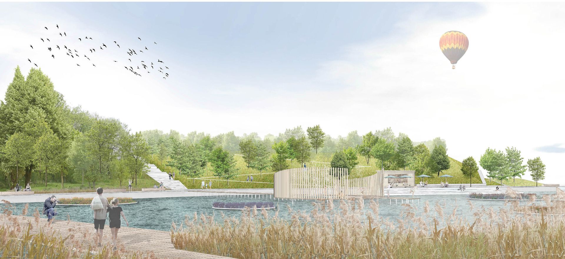 On the Emscher Island in Nordsternpark Gelsenkirchen, the area around the former Nordstern colliery turning basin in particular will undergo major changes for the IGA 2027