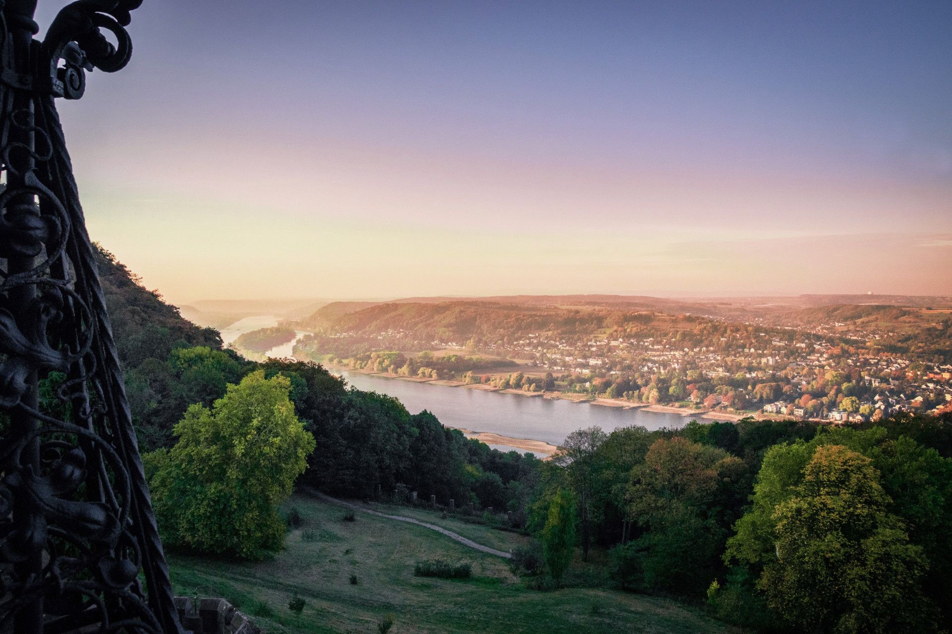The view of the Rhine from Drachenburg Castle
