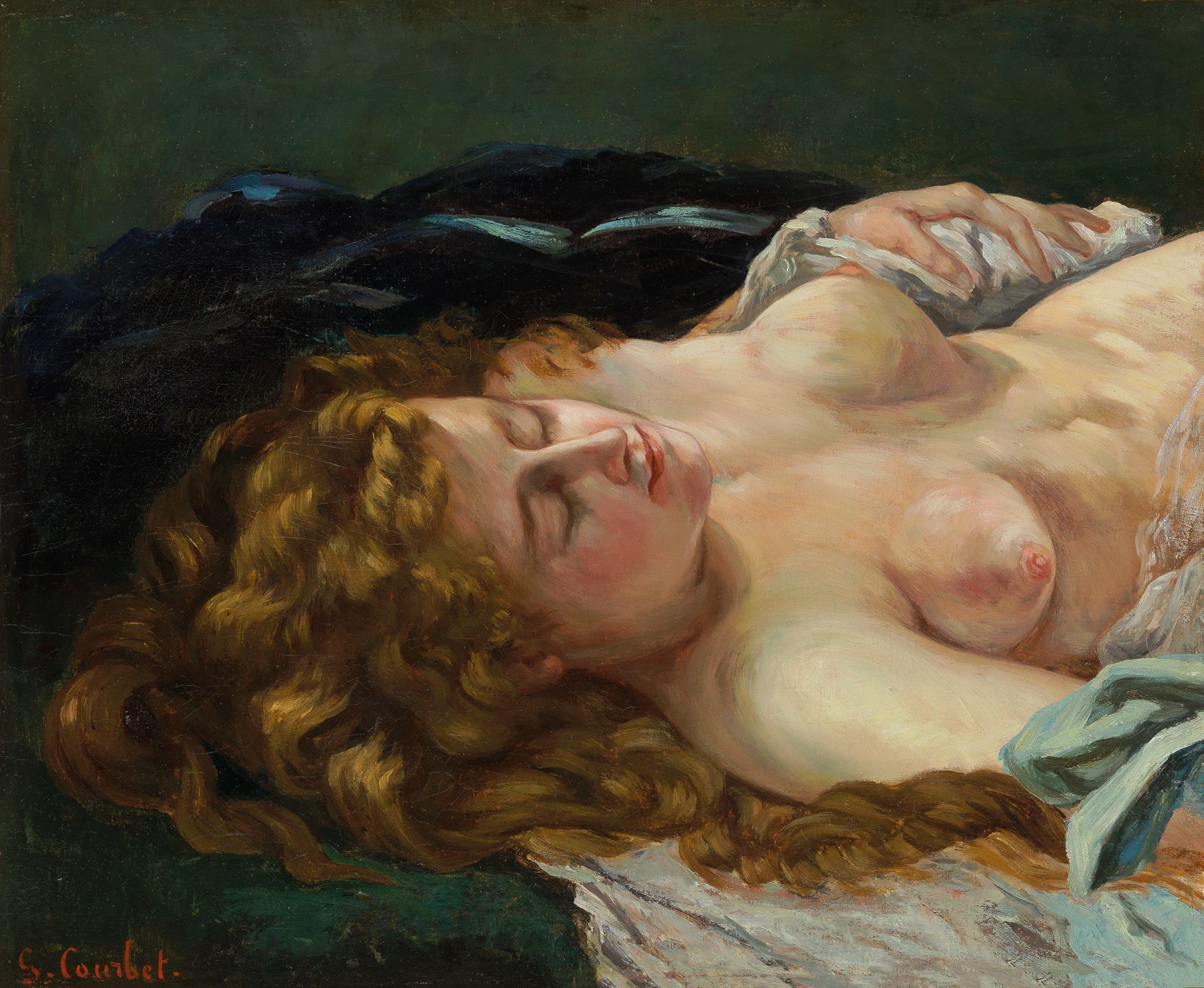 Gustave Courbet, Femme endormie aux Cheveux roux, 1864, Oil on canvas, 58.6 x 69.9 cm
