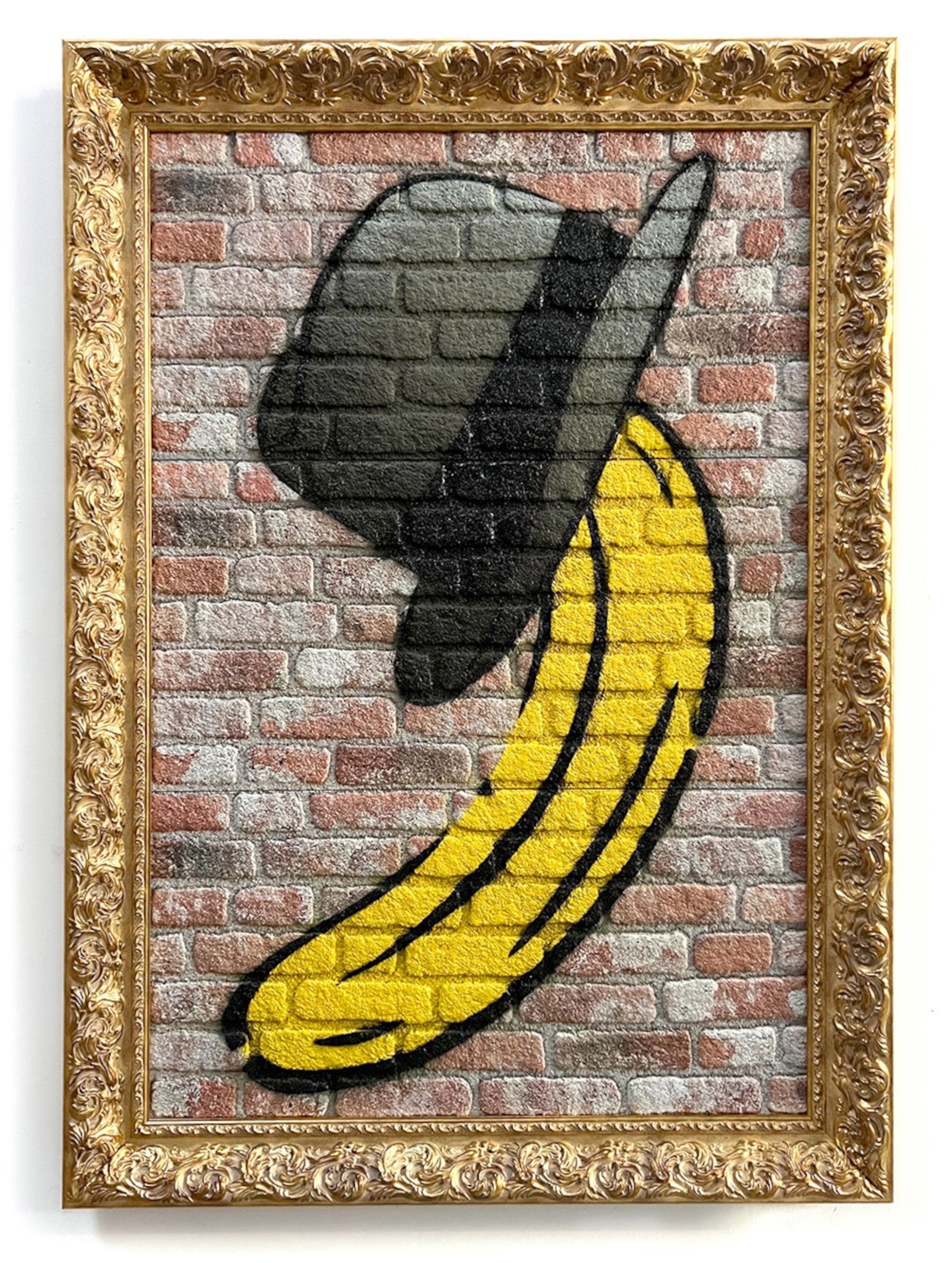 "Beuysbanane", 2023, spray paint on imitation wall, 150 x 100 cm, WVZ no. 2729