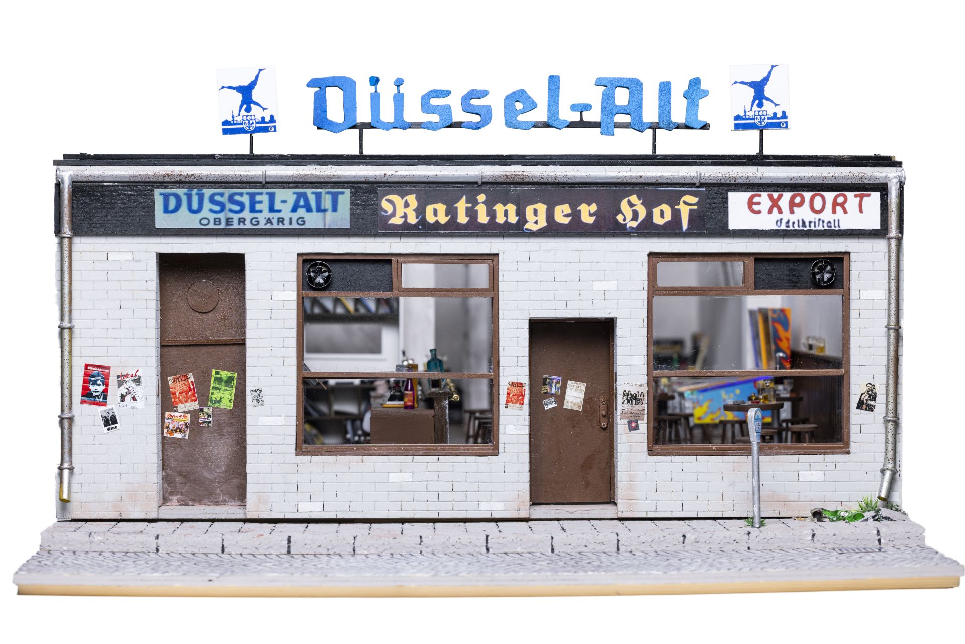 Artist Jürgen Weber recreated the legendary Ratinger Hof as a highly detailed miniature model
