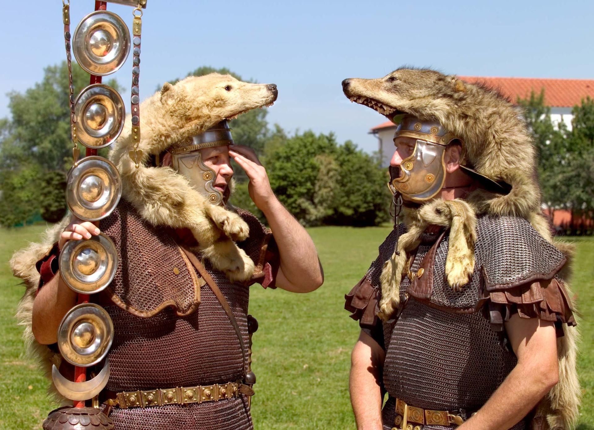 The costumes of the Roman legionaries are designed with great attention to detail