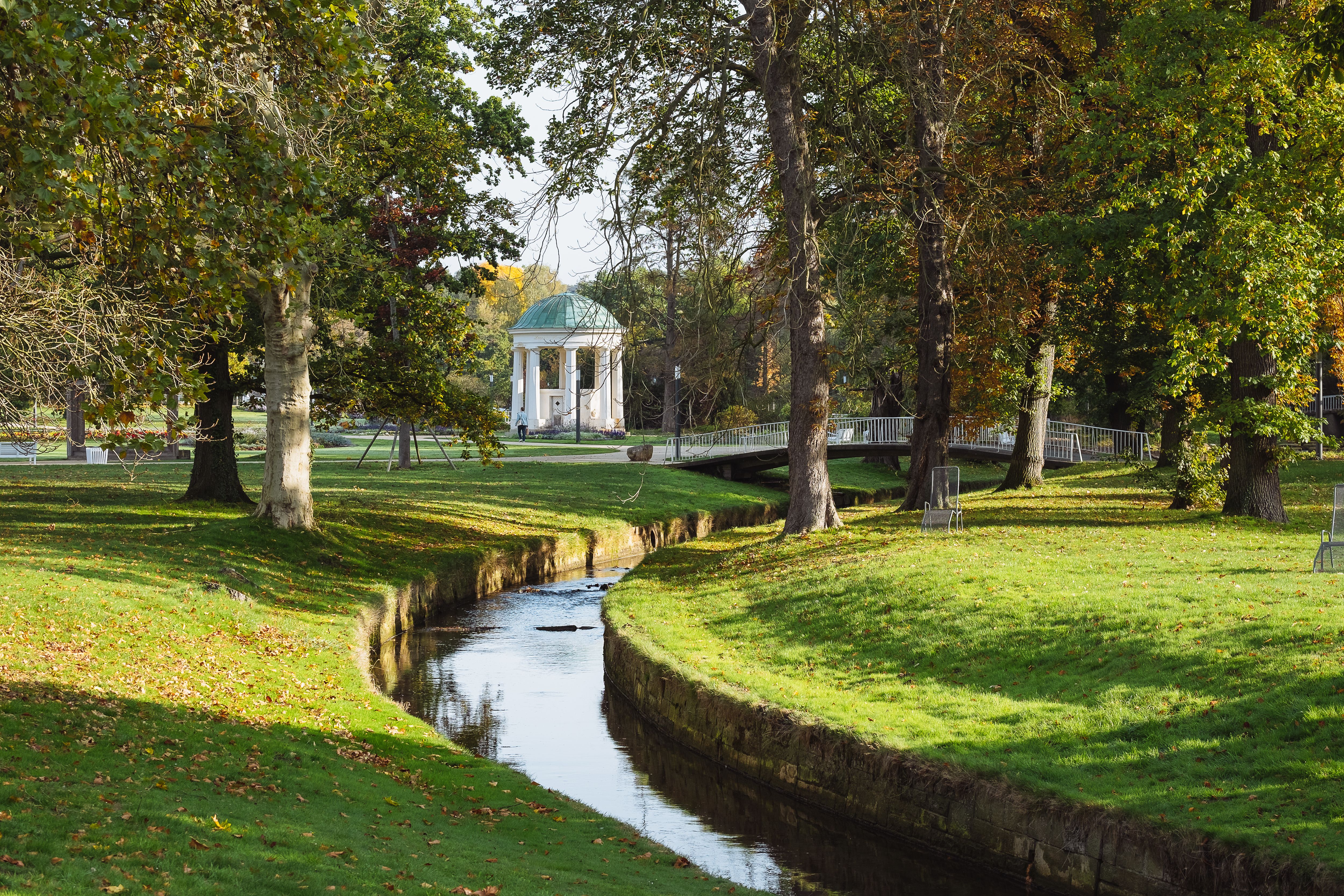 The spa gardens in Bad Salzuflen are beautifully green.