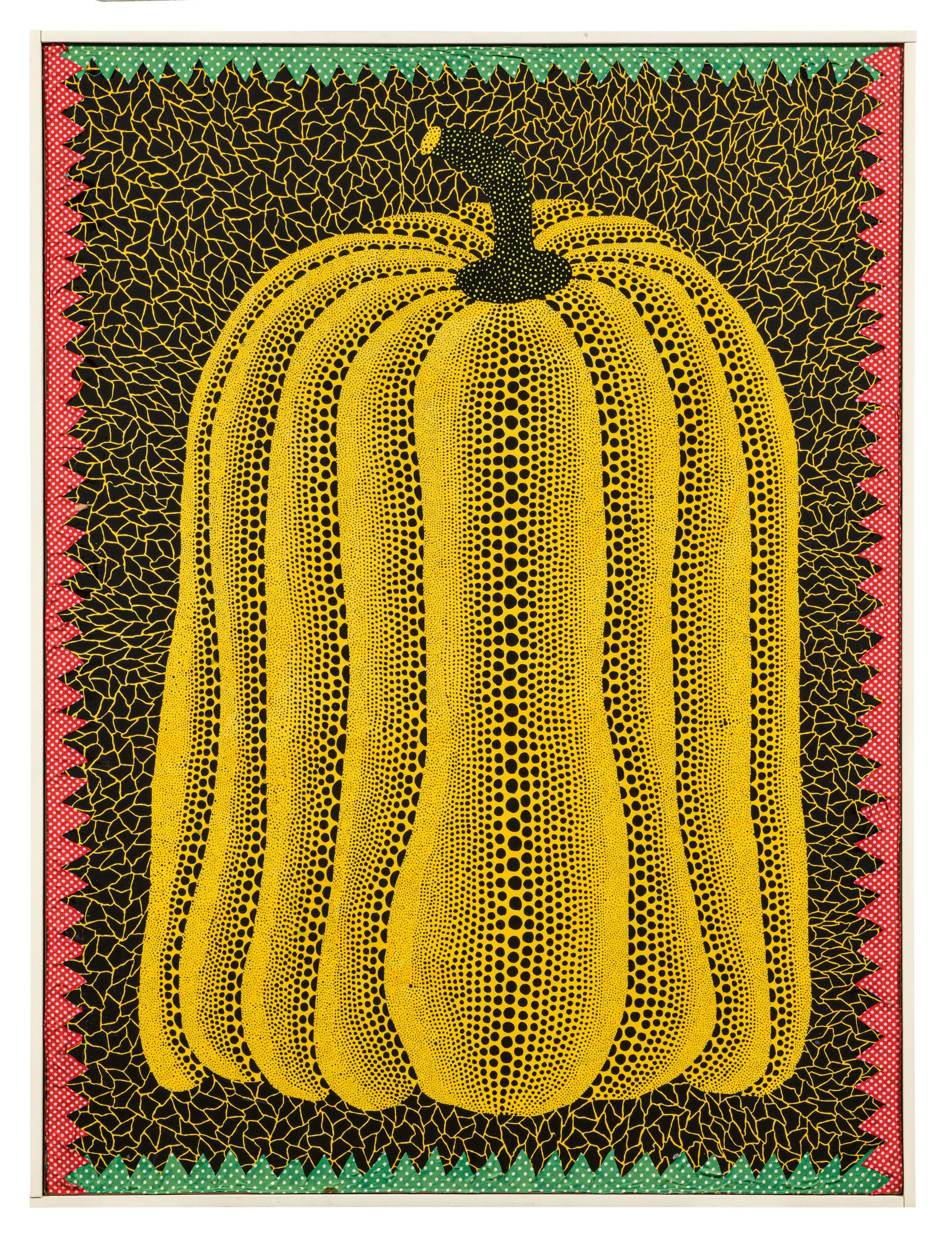 Yayoi Kusama, Pumpkin, 1981, acrylic and fabric on canvas, 130.3 × 97 cm, Daisuke Miyatsu Collection, Chiba, Japan