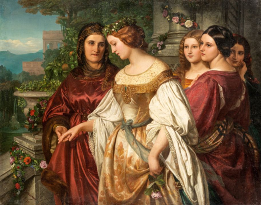 Amalie Bensinger, Wedding morning, 1856, oil on canvas, 122 x 155cm