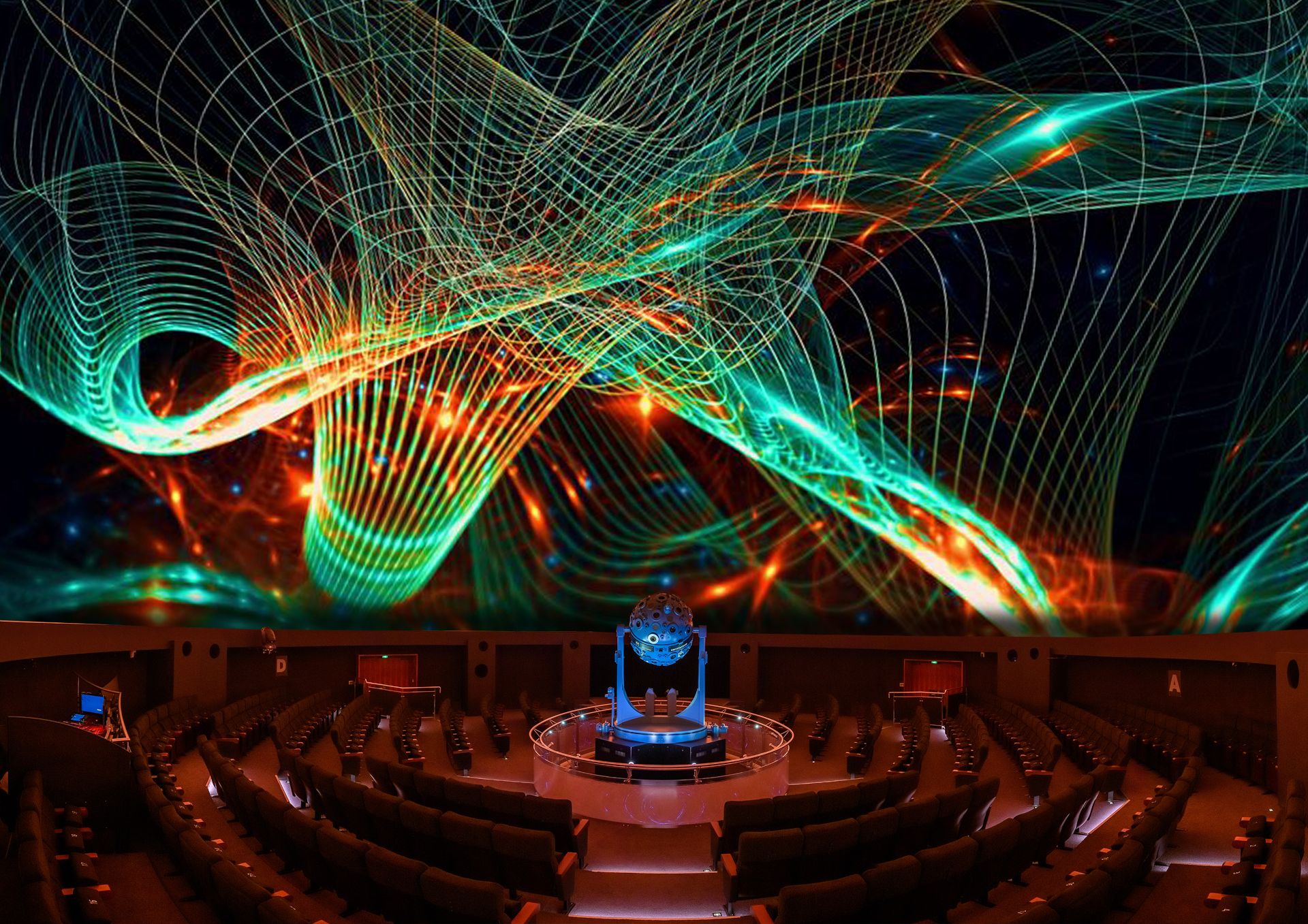 Laser shows provide amazement at the Zeiss Planetarium Bochum.