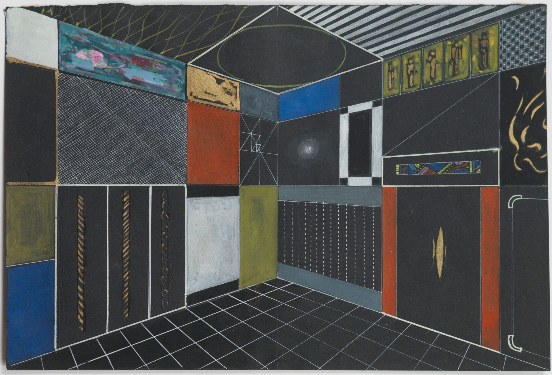 Oskar Schlemmer, Design for the Lacquer Cabinet, 1941, Von der Heydt Museum