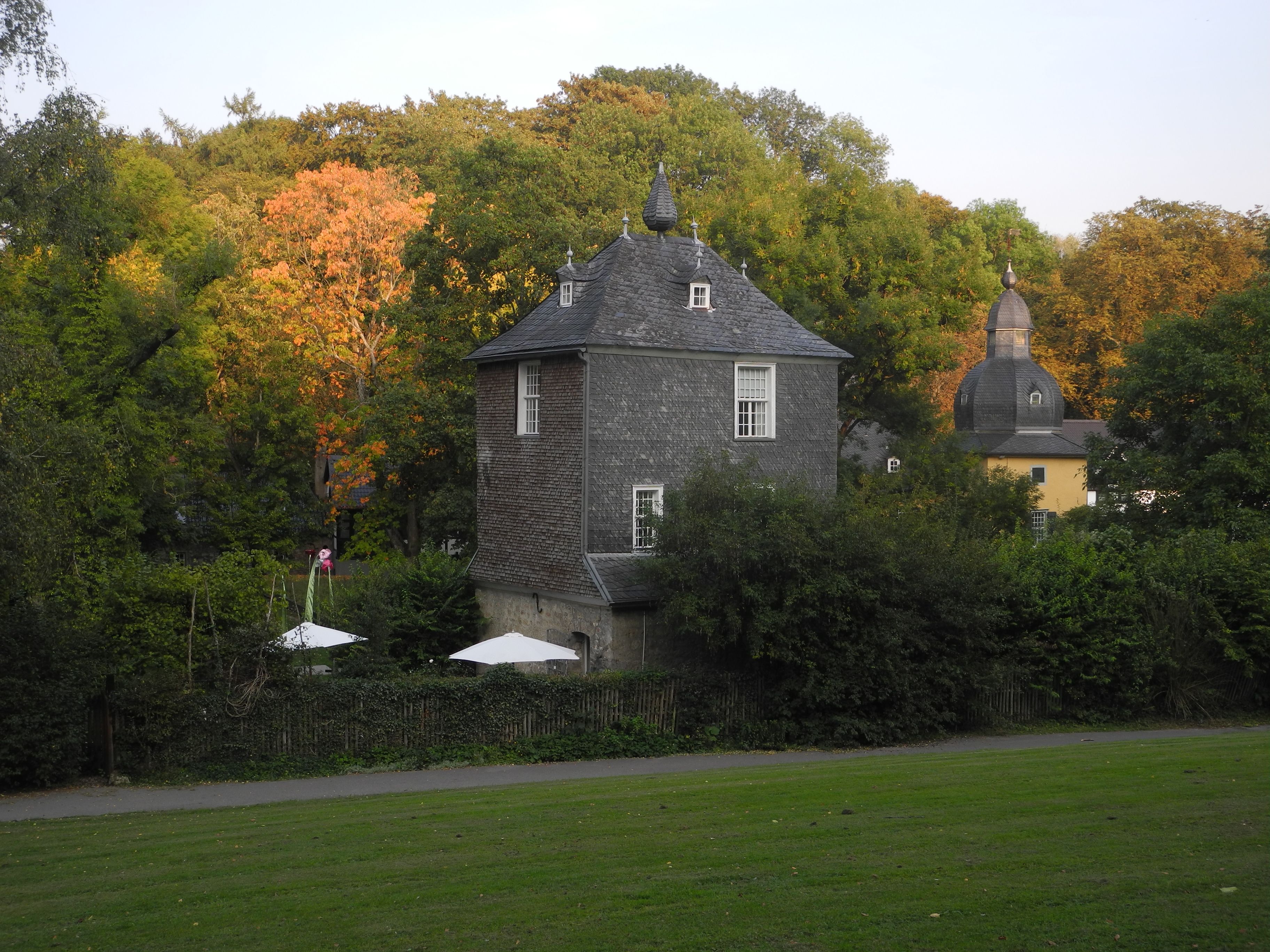 The mill tower of Lüntenbeck Castle now houses a studio