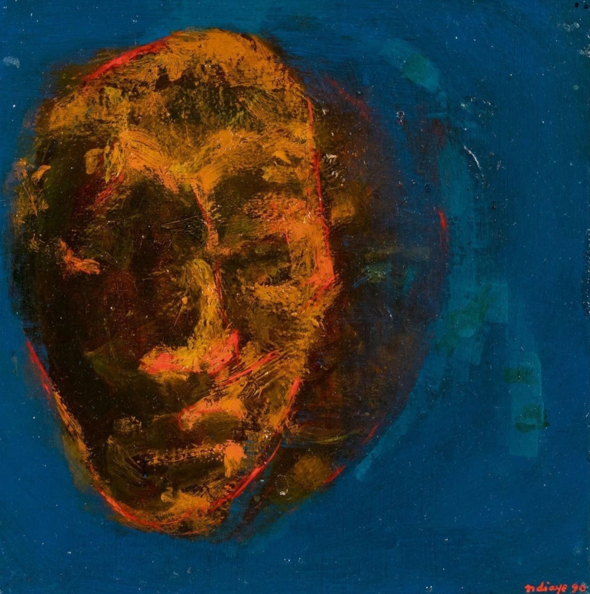 Iba N'Diaye, *Fantôme*, 1990, oil on canvas