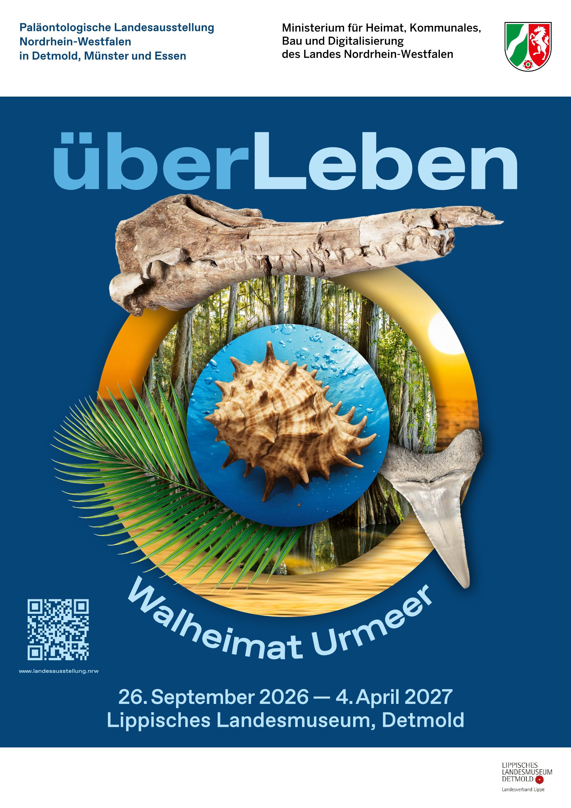 The exhibition "Survival – The Whales' Home in the Primeval Sea" will be on view from September 26, 2026, through April 4, 2027, at the Lippisches Landesmuseum in Detmold