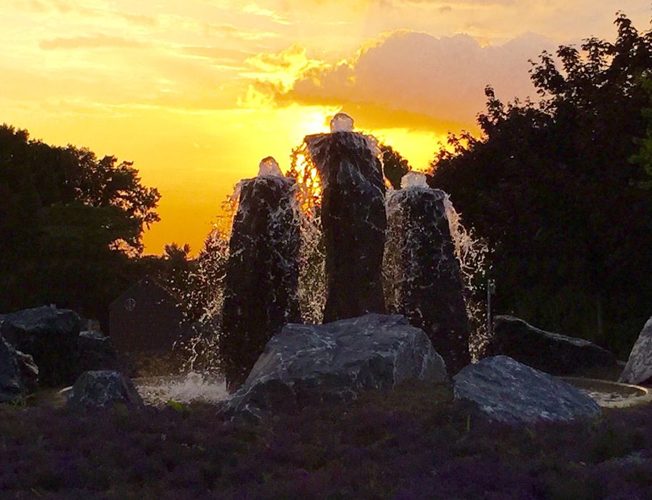 Fountain in front of the Haaner Felsenquelle company premises