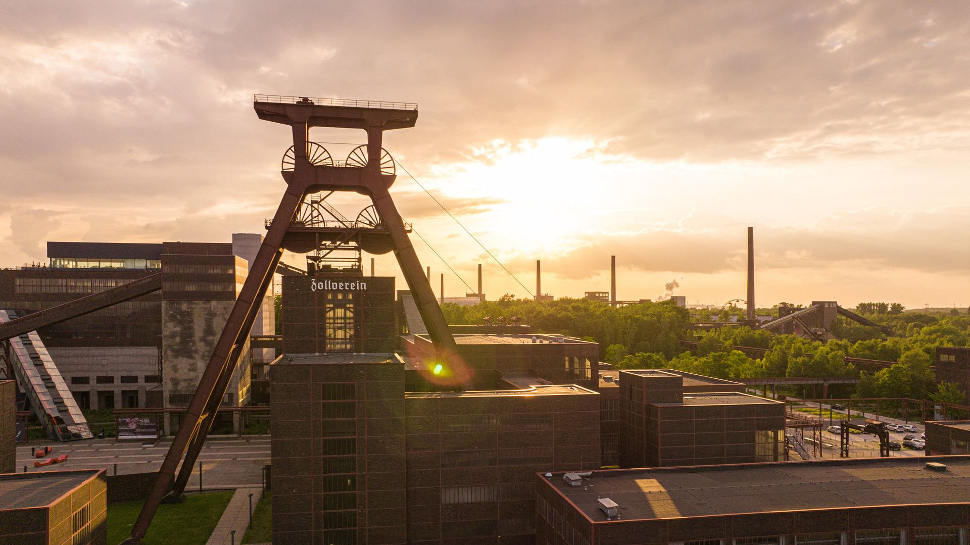 Zollverein colliery Ruhr area sunset 