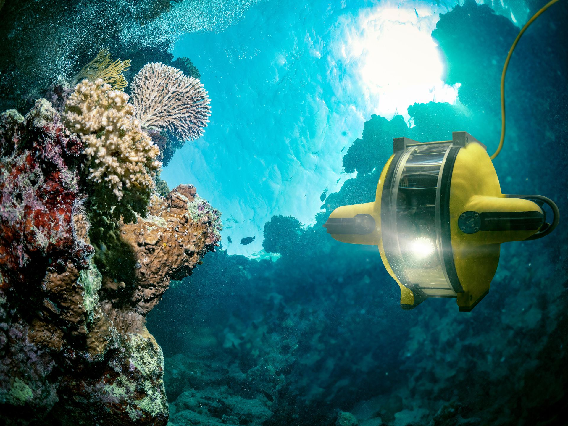Underwater robot explores the deep sea